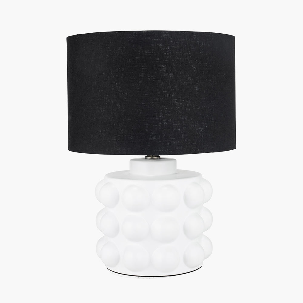 Serenity White Bobbled Ceramic Large Table Lamp - Base Only